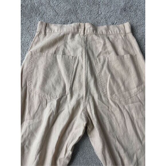 NWOT Le Jean Linen Jude trouser in sand, Sz 26 $249 B32 - Picture 6 of 7